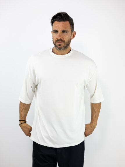 T-Shirt Oversized Μονόχρωμο Λευκό