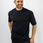 T-Shirt Regular Fit Modal Μαύρο
