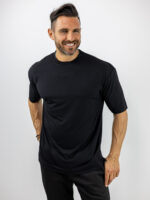 T-Shirt Regular Fit Modal Μαύρο