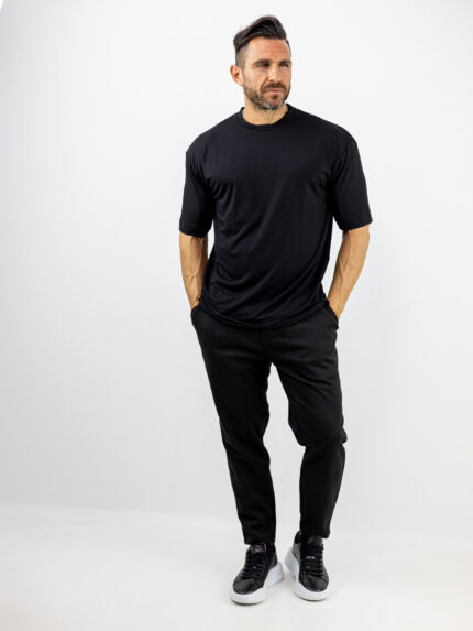 T-Shirt Regular Fit Modal Μαύρο