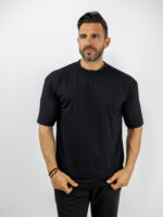 T-Shirt Regular Fit Modal Μαύρο