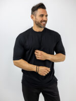 T-Shirt Regular Fit Modal Μαύρο