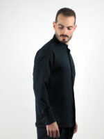 Πουκάμισο Regular Fit & Μάο Γιακά Μαύρο