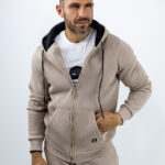 Zακέτα Φούτερ Κλασσική & Κουκούλα Μπεζ