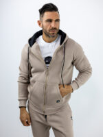 Zακέτα Φούτερ Κλασσική & Κουκούλα Μπεζ