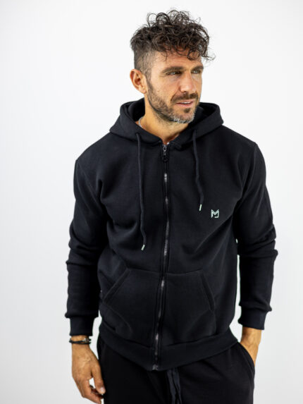 Ζακέτα Φούτερ & Κουκούλα Μαύρη