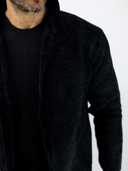 Ζακέτα Πουκάμισο Κοτλέ Μαύρο