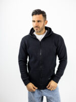 Ζακέτα Regular Fit Καλαμπόκι & Κουκούλα Μαύρη