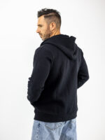 Ζακέτα Regular Fit Καλαμπόκι & Κουκούλα Μαύρη