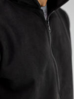 Ζακέτα Slim Fit Mακριά & Κουκούλα Μαύρη