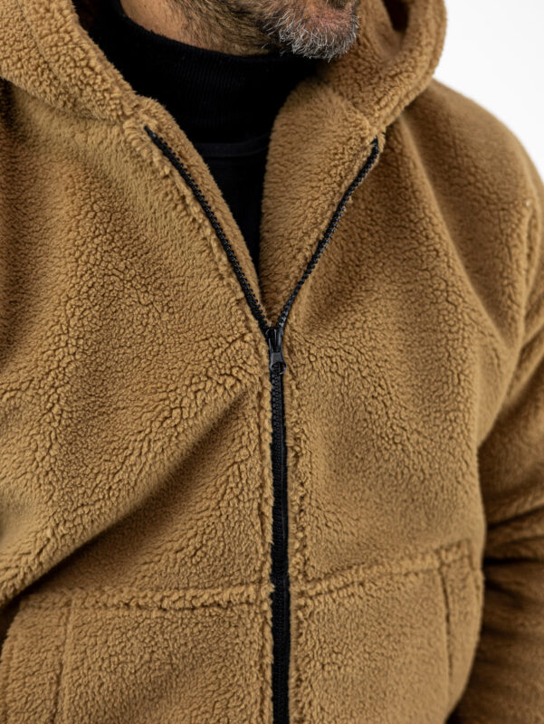 Ζακέτα Full Zip Fleece Oversized & Κουκούλα Ταμπά