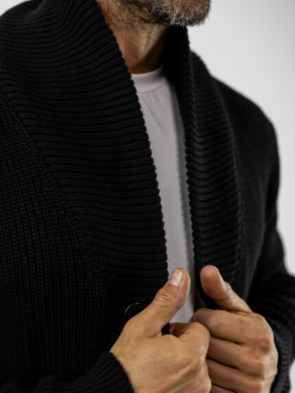 Ζακέτα Πλέκτή Regular Fit Μαύρη