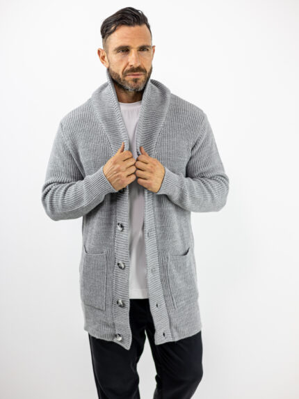 Ζακέτα Πλεκτή Regular Fit Γκρί