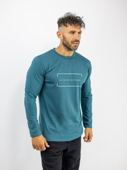 Μπλούζα Regular Fit Do it better Μακό Πετρόλ
