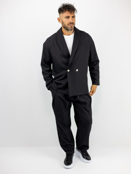 Παντελόνι Jogger Loose Fit & Σακάκι Overshirt Μαύρο