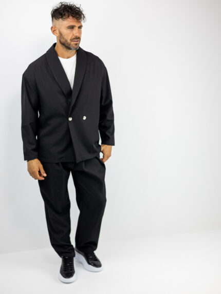 Παντελόνι Jogger Loose Fit & Σακάκι Overshirt Μαύρο