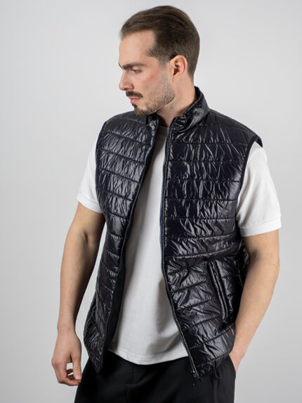 Μπουφάν Αμάνικο Shinny Μαύρο