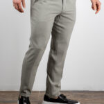 Παντελόνι Chinos Λινό Με Λάστιχο Γκρί