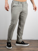 Παντελόνι Chinos Λινό Με Λάστιχο Γκρί