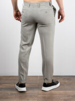 Παντελόνι Chinos Λινό Με Λάστιχο Γκρί