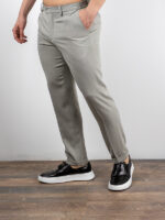 Παντελόνι Chinos Λινό Με Λάστιχο Γκρί