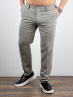 Παντελόνι Chinos Λινό Με Λάστιχο Γκρί