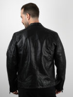 Μπουφάν Δερματίνη Slim Fit Bomber Μαύρο