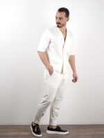 Παντελόνι Jogger Loose Fit & Κιμονό 3/4 Μανίκι Λευκό