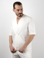 Παντελόνι Jogger Loose Fit & Κιμονό 3/4 Μανίκι Λευκό