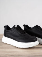 Παπούτσι Τεχνόδερμα Κανονική Γραμμή Μαύρο