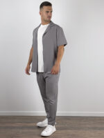 Παντελόνι Jogger Loose Fit & Πουκάμισο Κοντομάνικο Regular Fit Γκρί