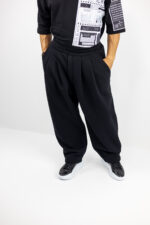 Παντελόνι Φούτερ Baggy & Κορδώνι Κάτω Μαύρο