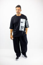 Παντελόνι Φούτερ Baggy & Κορδώνι Κάτω Μαύρο