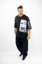 Παντελόνι Φούτερ Baggy & Κορδώνι Κάτω Μαύρο