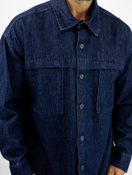 Jean Πουκάμισο Oversized Μπλέ