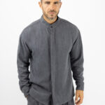 Jean Πουκάμισο Loose Fit & κρυφή πατιλέτα Γκρί