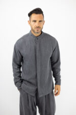 Jean Πουκάμισο Loose Fit & κρυφή πατιλέτα Γκρί