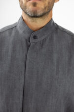 Jean Πουκάμισο Loose Fit & κρυφή πατιλέτα Γκρί