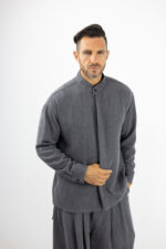 Jean Πουκάμισο Loose Fit & κρυφή πατιλέτα Γκρί