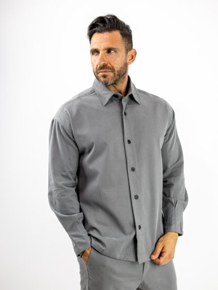 Πουκάμισο Loose Fit Γκρί