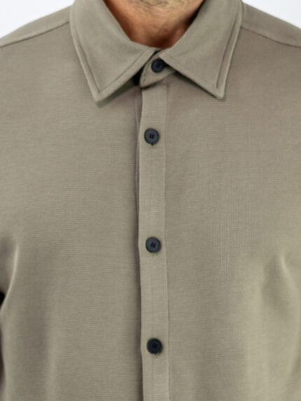 Πουκάμισο Oversized Mονόχρωμο Μπέζ