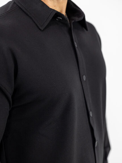 Πουκάμισο Oversized Μονόχρωμο Μαύρο