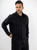 Πουκάμισο Oversized Μονόχρωμο Μαύρο