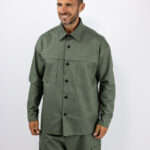 Πουκάμισο Oversized Μονόχρωμο Λαδί