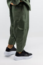 Παντελόνι Cargo Balloon & Πουκάμισο Oversized Λαδί