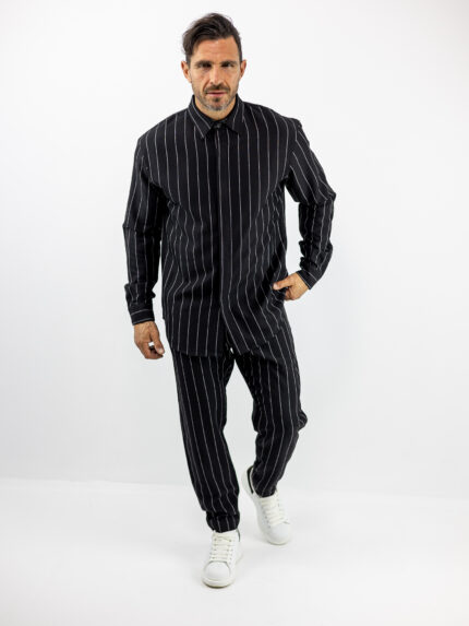 Παντελόνι Jogger Loose Fit & Overshirt Πουκάμισο Ριγέ
