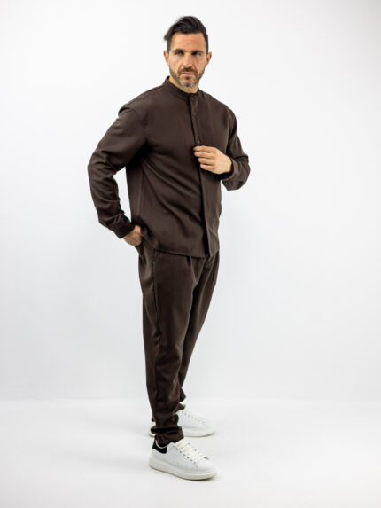 Πουκάμισο Overshirt Regular Fit & Παντελόνι Jogger Loose Fit Καφέ