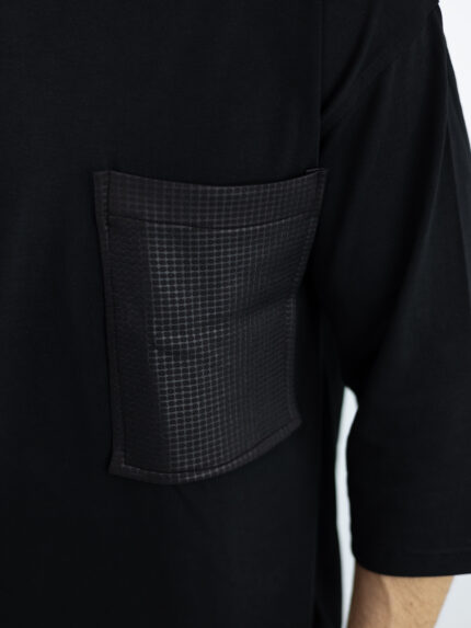 T-Shirt Oversized με τσέπη Μαύρη