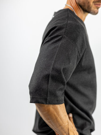 T-Shirt Oversized Μονόχρωμο Μαύρο