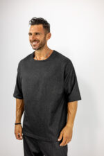 T-Shirt Oversized Μονόχρωμο Μαύρο